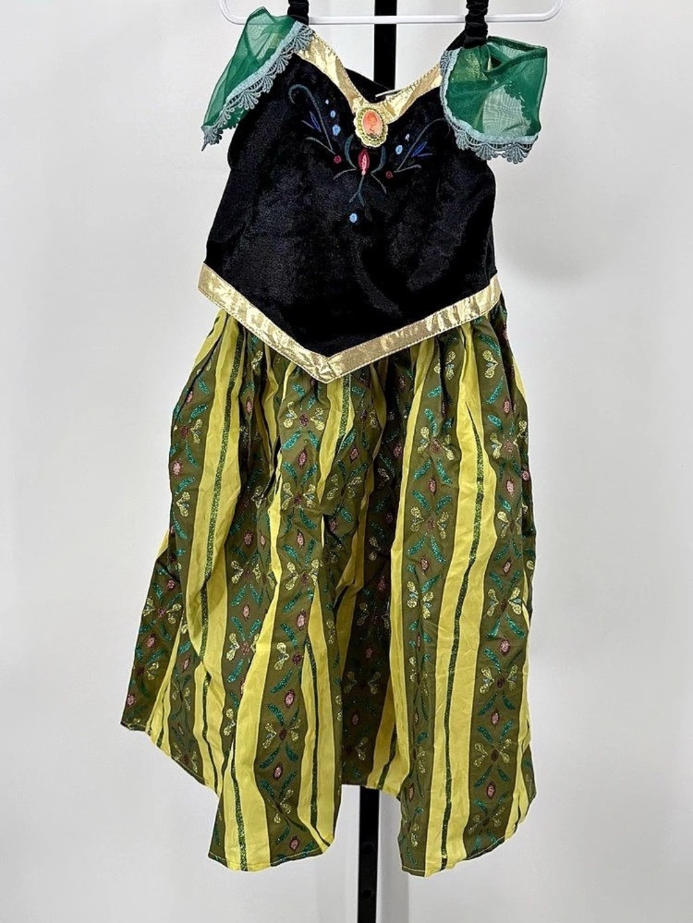 Disney Parks exclusive Anna Coronation Costume Dress Green & Black Medium (7/8)